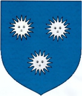 Blason de la famille Foulques : D’azur à trois soleils d’argent. Blason de la famille Foulques