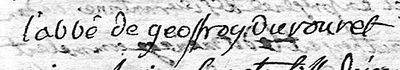 Signature chanoine Geoffroy du Rouret