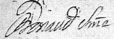 Signature du chanoine Honnoré Bonaud (1703)